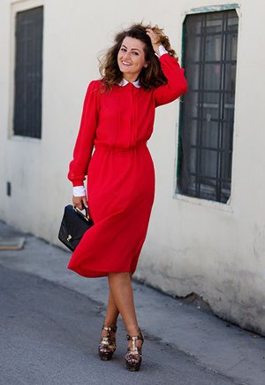 Красное платье на каждый день