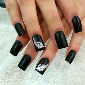 Черные ногти дизайн