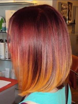 Цветовой переход на волосах