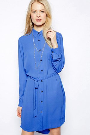Голубое платье рубашка